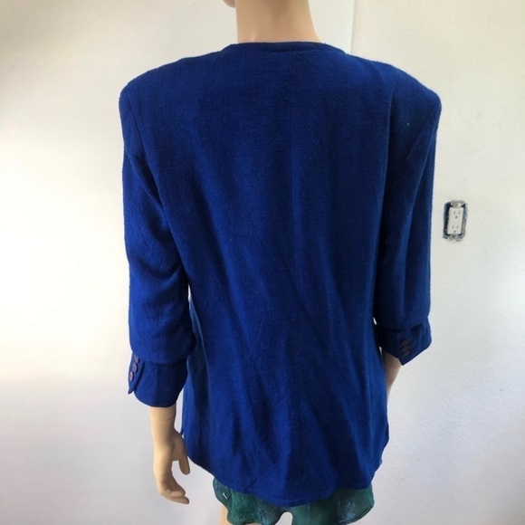 Liz Claiborne Vintage Blazer Chest Pocket Royal Blue - Picture 16 of 16